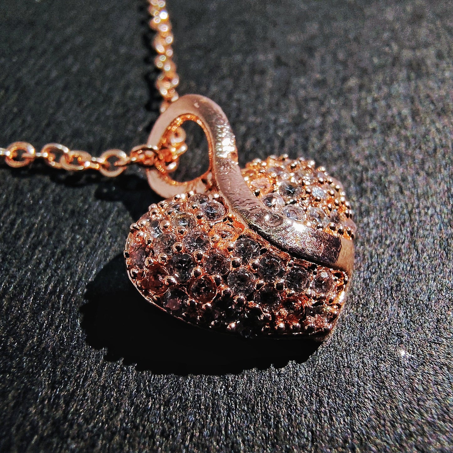 Rose Gold Heart Pendant Necklace