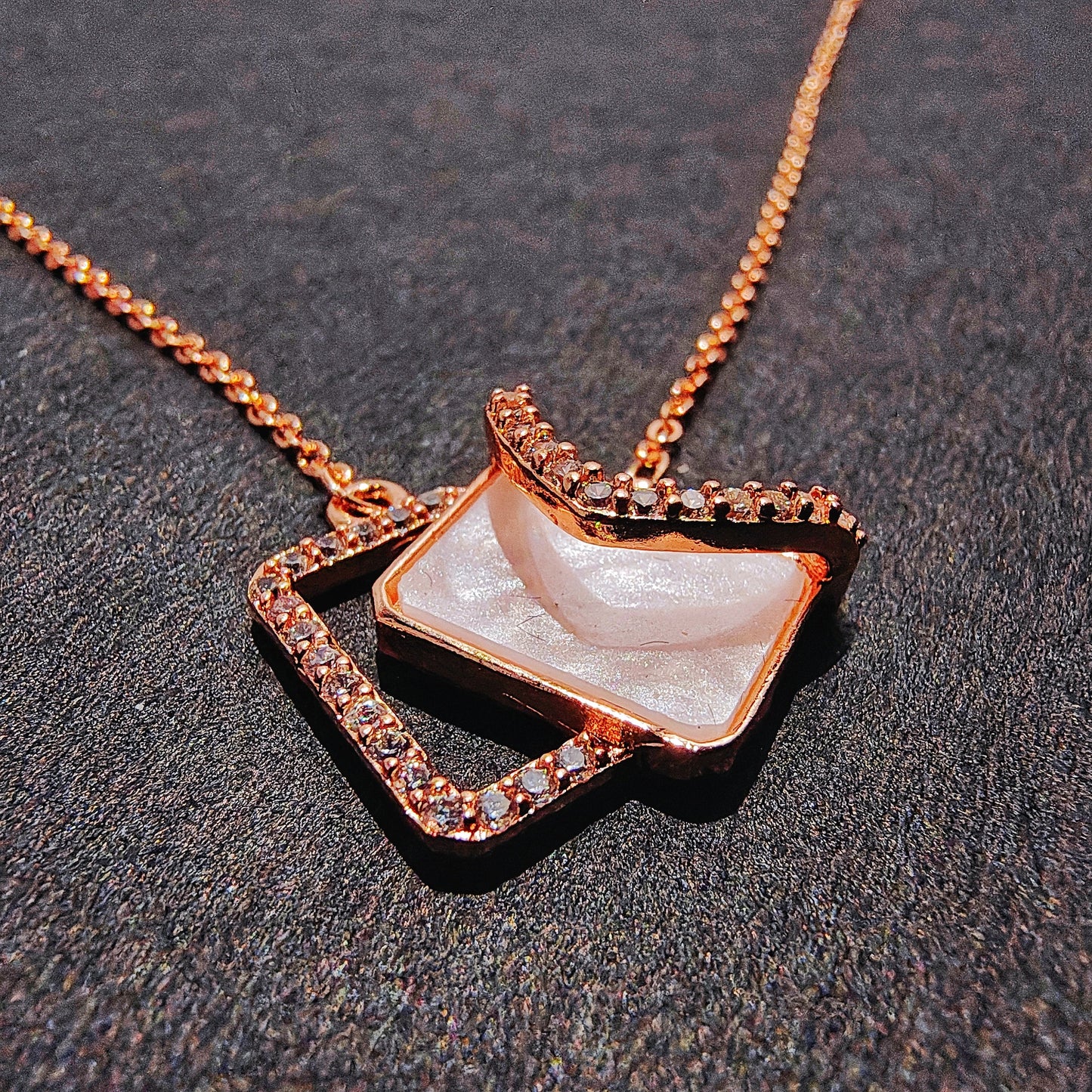 Crystal Accented Gold Geometric Necklace
