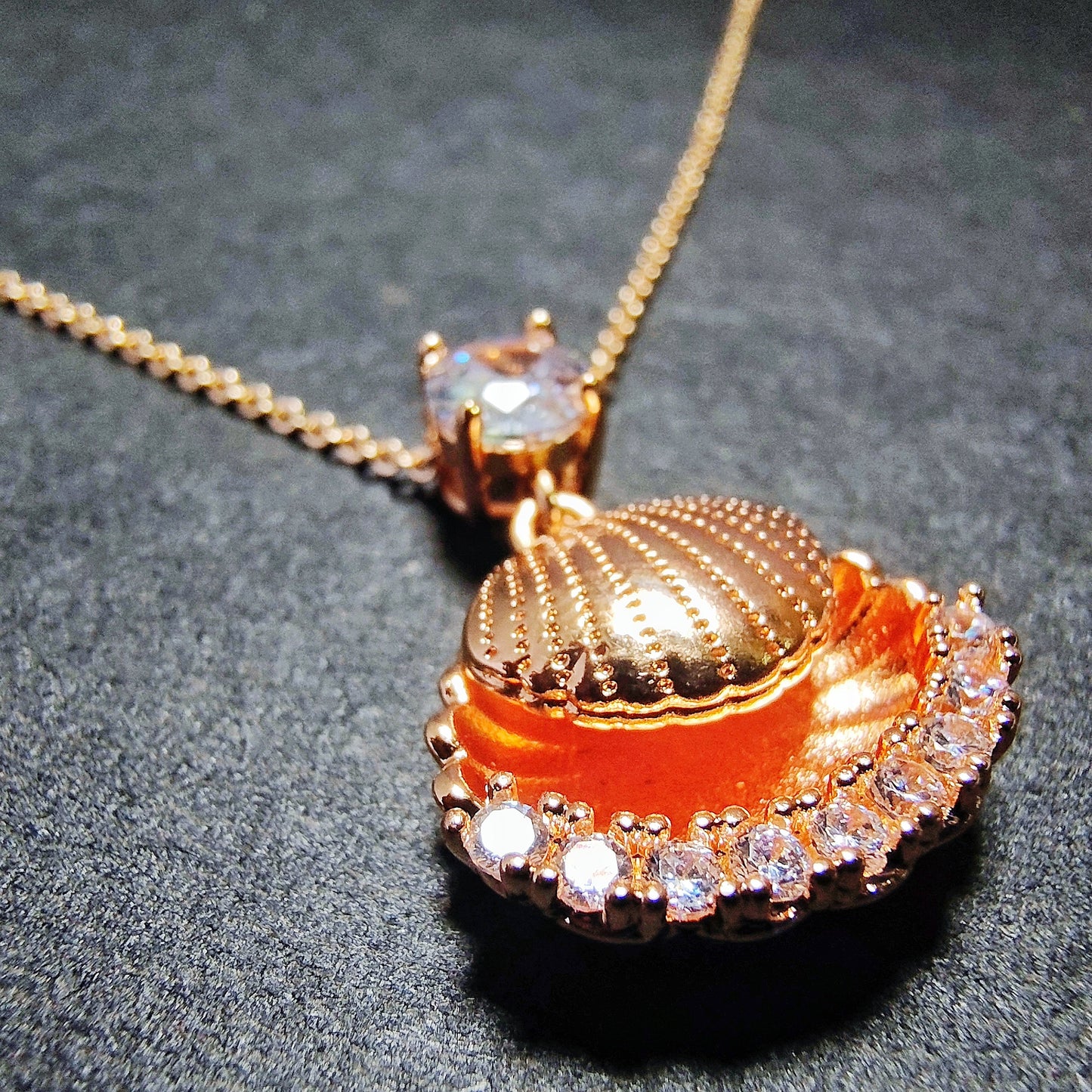 Golden Seashell Charm Pendant