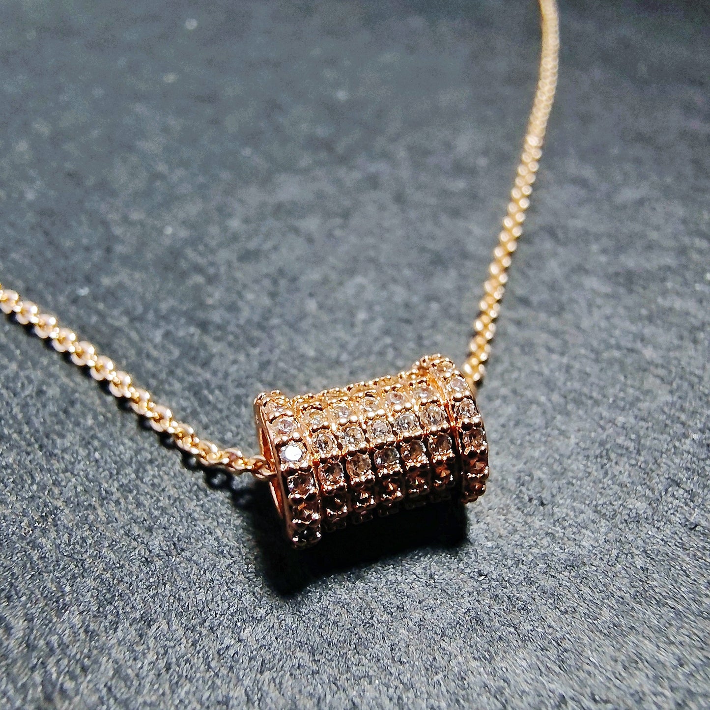 Sparkling Cylinder Pendant Necklace