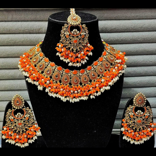 Royal Beaded Kundan Necklace Set