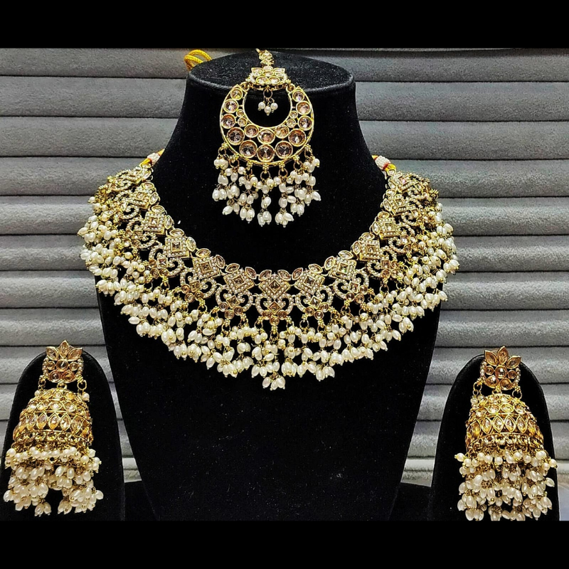 Classic Gold & Pearl Kundan Necklace Set