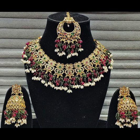 Classic Gold & Pearl Kundan Necklace Set