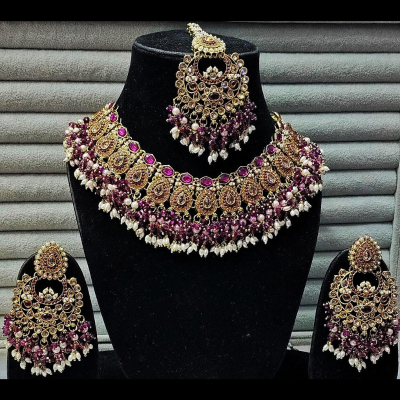Royal Beaded Kundan Necklace Set