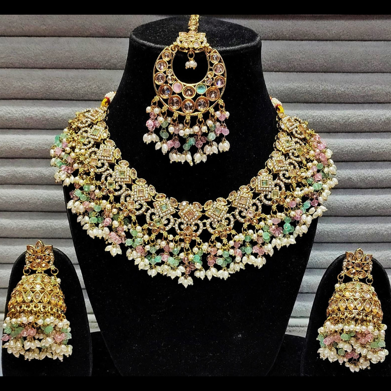 Classic Gold & Pearl Kundan Necklace Set