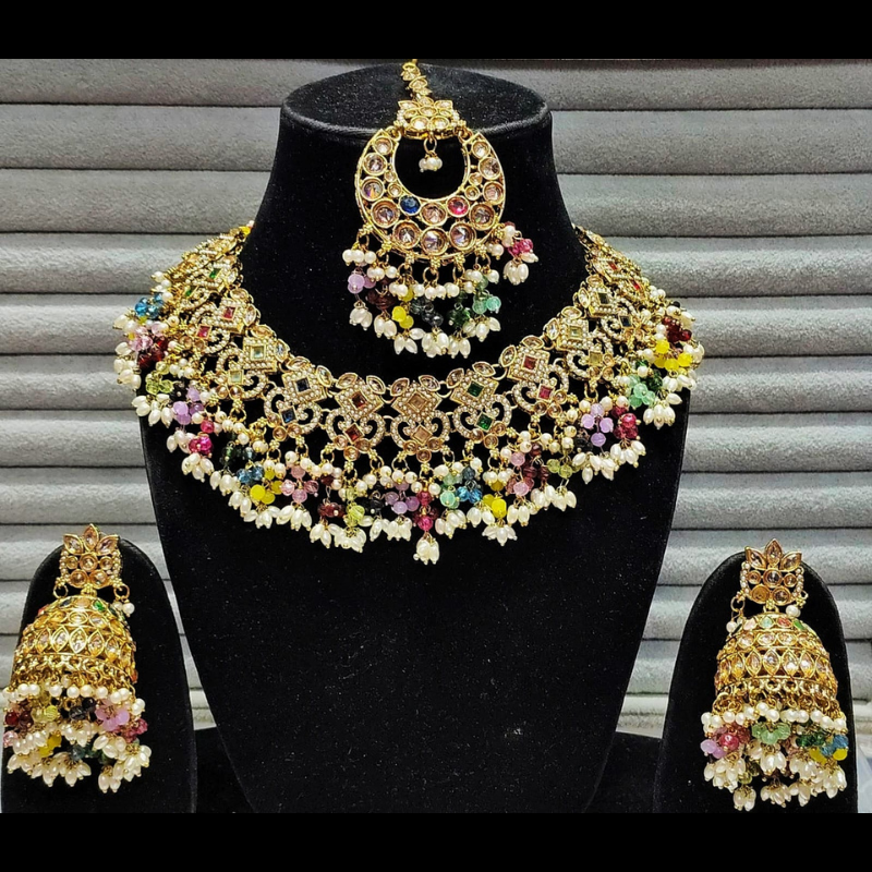 Classic Gold & Pearl Kundan Necklace Set