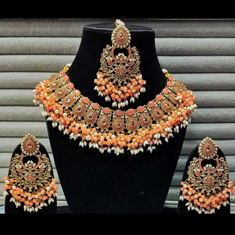 Royal Beaded Kundan Necklace Set