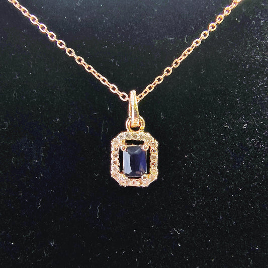 Luxe Emerald-Cut Blue Stone Jewelry Set
