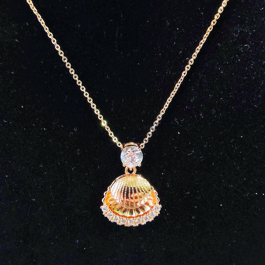 Golden Seashell Charm Pendant