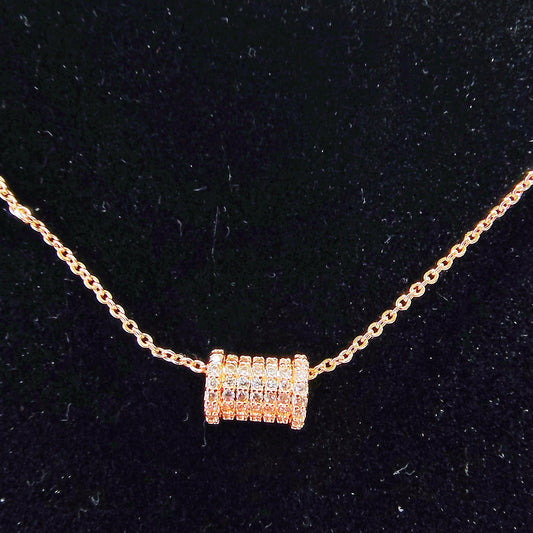 Sparkling Cylinder Pendant Necklace