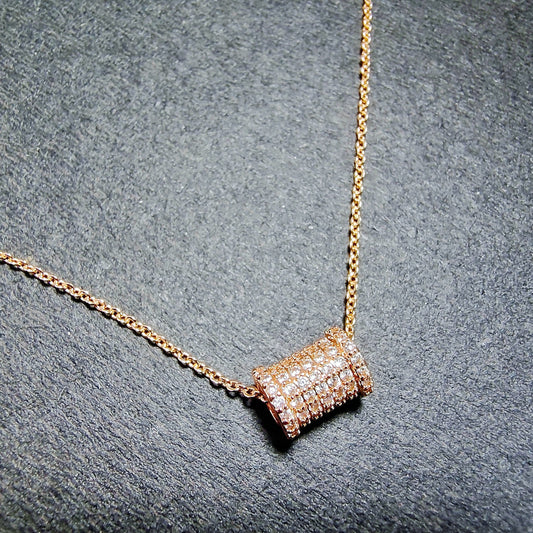 Sparkling Cylinder Pendant Necklace