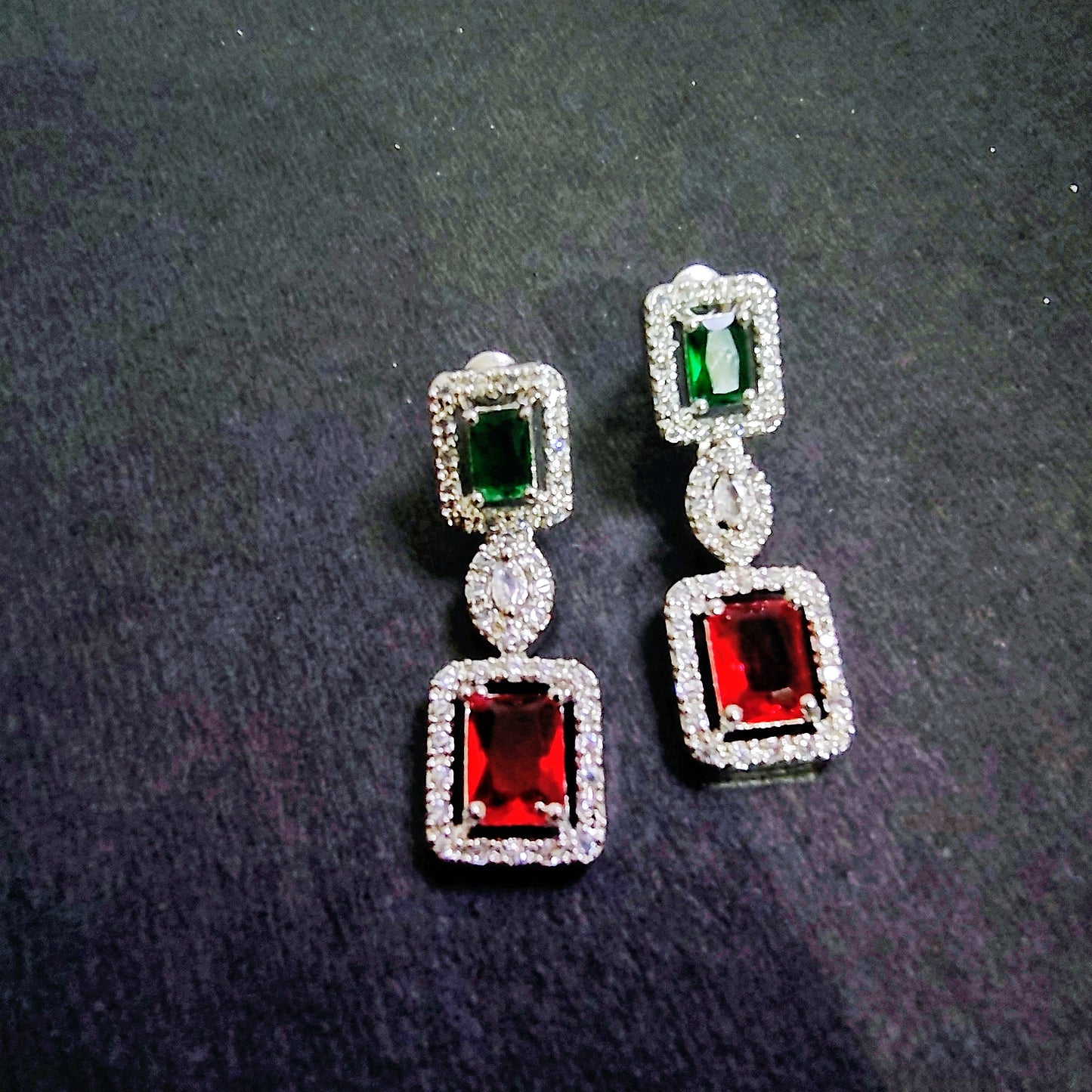 Luxury Multicolor Crystal Necklace & Drop Earrings