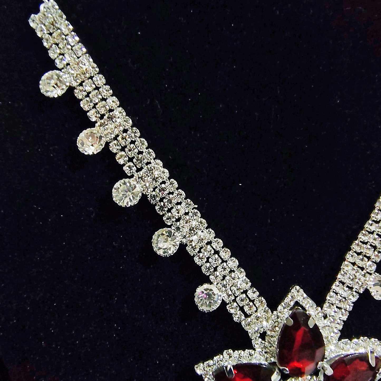 Crimson Blossom Statement Necklace Set