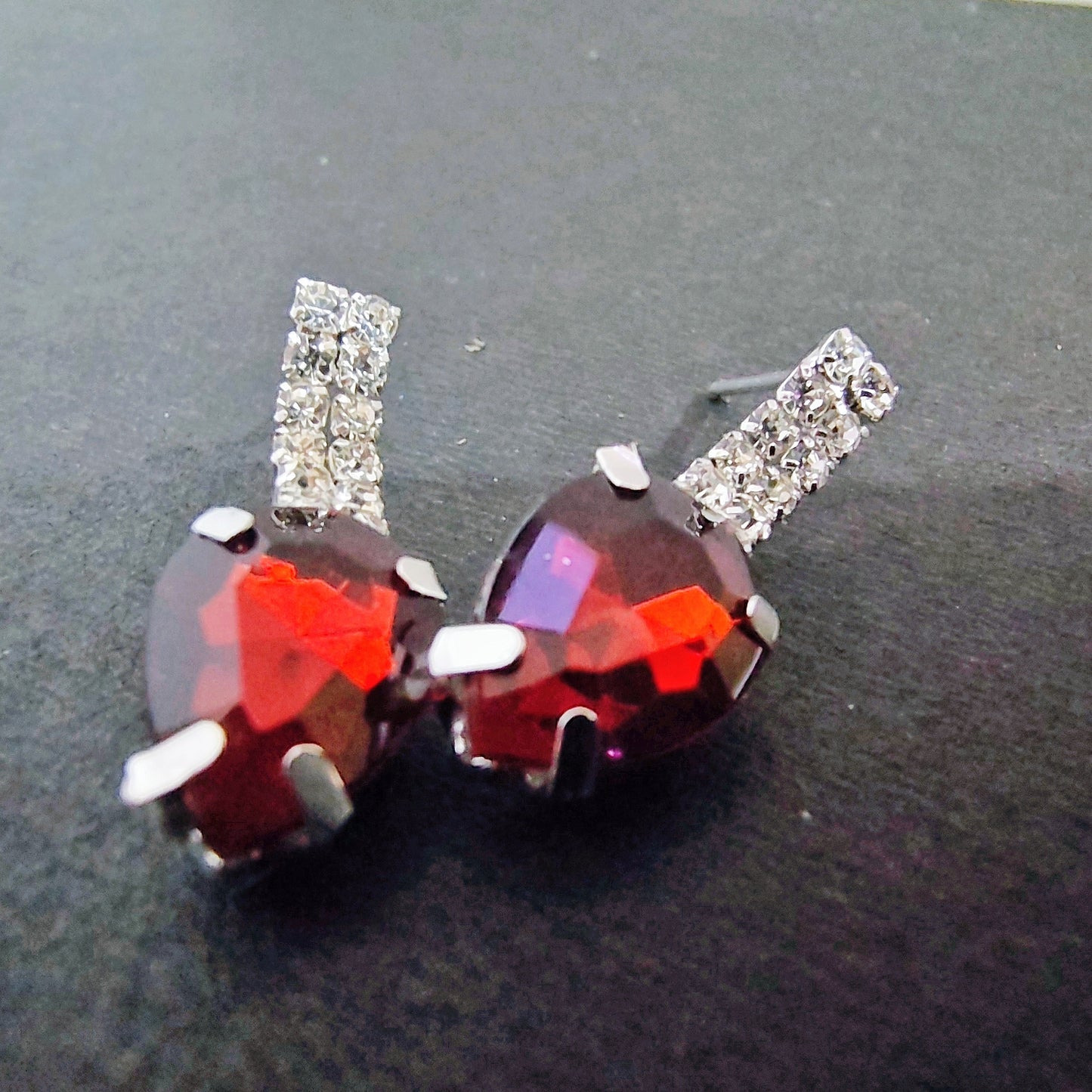 Crimson Blossom Statement Necklace Set