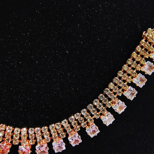 Elegant Gold American Diamond Necklace Set