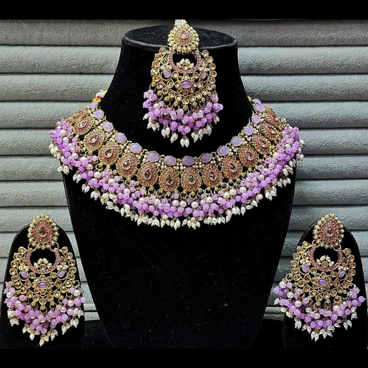 Royal Beaded Kundan Necklace Set