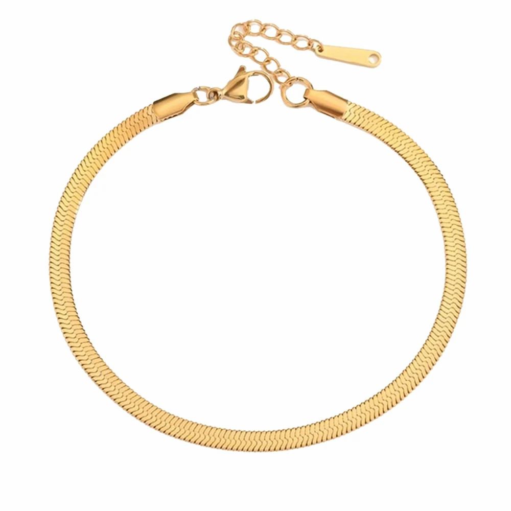 Minimalist Gold Colour Chain Anklet for Women